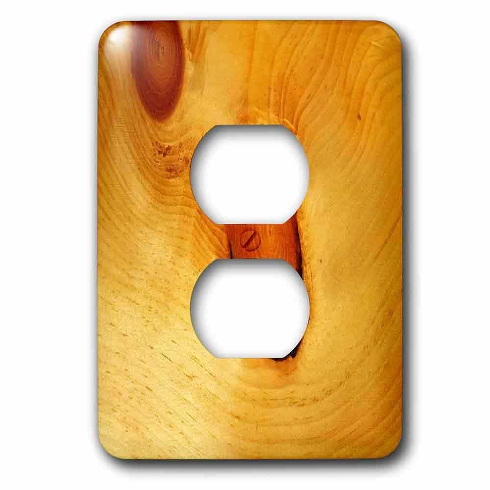 Single Duplex Wallplate With Image Of Close Up Of Knot In Pine Wood