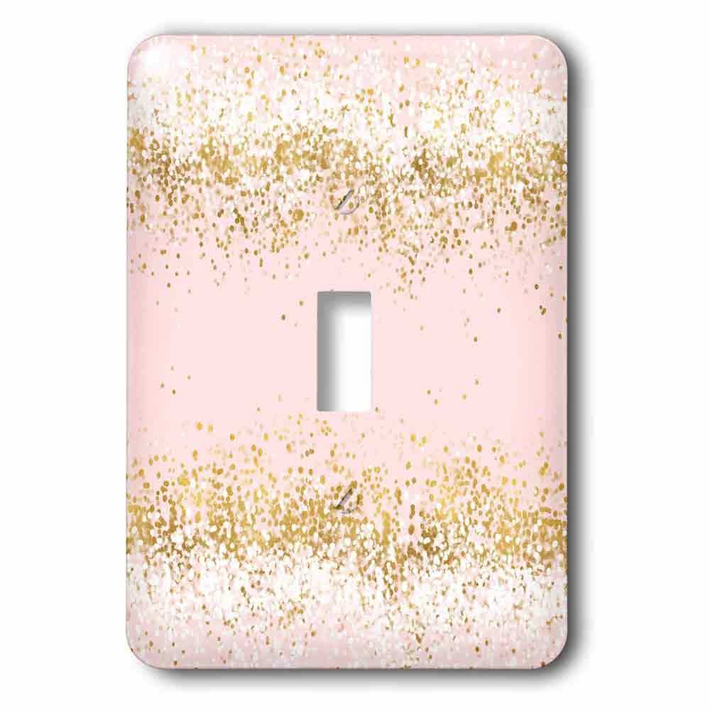 Single Toggle Wallplate With Image Of Blush Pink Gold Confetti Dots