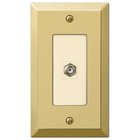 Single Cable Wallplate in Polished Brass