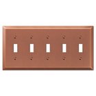 Quintuple Toggle Wallplate in Antique Copper