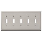 Quintuple Toggle Wallplate in Polished Nickel