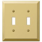 Double Toggle Wallplate in Polished Brass