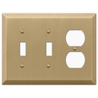Double Toggle Single Duplex Combo Wallplate in Brushed Bronze