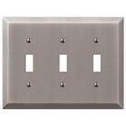 Triple Toggle Wallplate in Antique Nickel