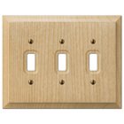 Triple Toggle Wallplate in Unfinished Alder Wood