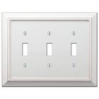 Wood Triple Toggle Wallplate in Distressed White