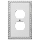 Single Duplex Wallplate in Frosted Chrome