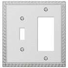 Single Toggle Single Rocker Combo Wallplate in Frosted Chrome