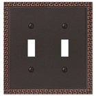 Double Toggle Wallplate in Aged Bronze