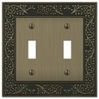 Double Toggle Wallplate in Brushed Brass