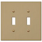 Double Toggle Wallplate in Brushed Bronze