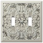 Double Toggle Wallplate in Antique White