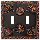 Resin Double Toggle Wallplate in Antique Bronze