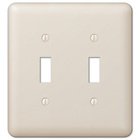 Double Toggle Wallplate in Light Almond
