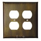 Plain Switchplate Double Duplex Outlet Switchplate in Black with Steel Wash