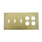 Plain Switchplate Combo Double Duplex Outlet Triple Toggle Switchplate in Black with Steel Wash