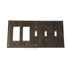 Plain Switchplate Combo Double Rocker/GFI Triple Toggle Switchplate in Rust with Copper Wash