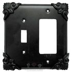 Corinthia Switchplate Combo Rocker/GFI Single Toggle Switchplate in Pewter with Terra Cotta Wash