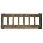 Corinthia Switchplate Seven Gang Rocker/GFI Switchplate in Pewter with White Wash