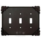 Corinthia Switchplate Triple Toggle Switchplate in Black with Cherry Wash