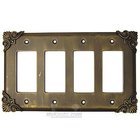 Corinthia Switchplate Quadruple Rocker/GFI Switchplate in Pewter with Verde Wash