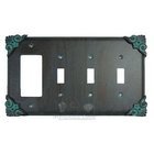 Corinthia Switchplate Combo Rocker/GFI Triple Toggle Switchplate in Pewter with White Wash