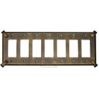 Hammerhein Switchplate Seven Gang Rocker/GFI Switchplate in Brushed Natural Pewter
