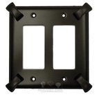 Hammerhein Switchplate Double Rocker/GFI Switchplate in Black with Steel Wash