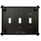 Hammerhein Switchplate Triple Toggle Switchplate in Black with Maple Wash
