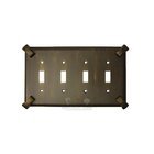 Hammerhein Switchplate Quadruple Toggle Switchplate in Antique Gold