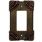 Roguery Switchplate Rocker/GFI Switchplate in Black with Terra Cotta Wash
