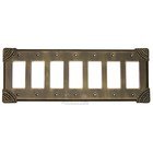 Roguery Switchplate Seven Gang Rocker/GFI Switchplate in Black with Copper Wash