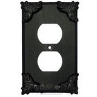 Sonnet Switchplate Duplex Outlet Switchplate in Pewter with Cherry Wash