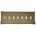 Sonnet Switchplate Seven Gang Toggle Switchplate in Black with Cherry Wash
