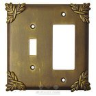 Sonnet Switchplate Combo Rocker/GFI Single Toggle Switchplate in Pewter Bright