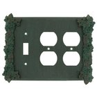 Grapes 1 Toggle/2 Duplex Outlet Switchplate in Brushed Natural Pewter