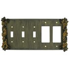 Grapes 3 Toggle/2 Rocker Switchplate in Black with Copper Wash