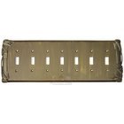 Bamboo Switchplate Seven Gang Toggle Switchplate in Satin Pewter
