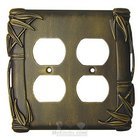 Bamboo Switchplate Double Duplex Outlet Switchplate in Gold