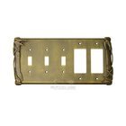 Bamboo Switchplate Combo Double Rocker/GFI Triple Toggle Switchplate in Pewter with Bronze Wash