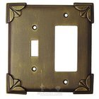 Pompeii Switchplate Combo Rocker/GFI Single Toggle Switchplate in Pewter with Maple Wash