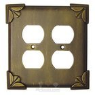 Pompeii Switchplate Double Duplex Outlet Switchplate in Black with Terra Cotta Wash
