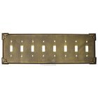 Pompeii Switchplate Eight Gang Toggle Switchplate in Black with Chocolate Wash