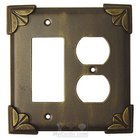 Pompeii Switchplate Combo Rocker/GFI Duplex Outlet Switchplate in Rust with Black Wash