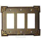 Pompeii Switchplate Triple Rocker/GFI Switchplate in Black with Cherry Wash