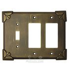 Pompeii Switchplate Combo Double Rocker/GFI Single Toggle Switchplate in Pewter with Maple Wash