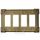 Pompeii Switchplate Quadruple Rocker/GFI Switchplate in Weathered White