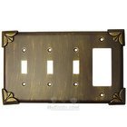 Pompeii Switchplate Combo Rocker/GFI Triple Toggle Switchplate in Antique Copper