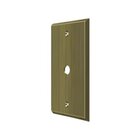 Solid Brass Cable Cover Switchplate in Antique Brass