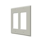 Solid Brass Double Rocker Switchplate in Brushed Nickel